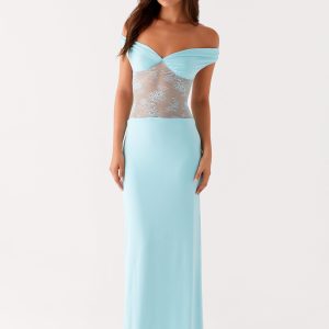 Infatuation Lace Maxi Dress - Turquoise
