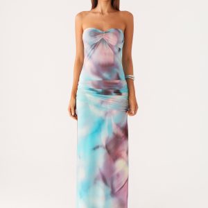 Isle Escape Mesh Maxi Dress - Sea Splash