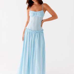 Jacinda Drop Waist Maxi Dress - Blue