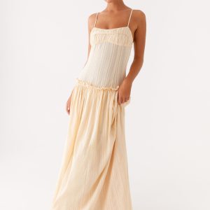 Jacinda Drop Waist Maxi Dress - Cream