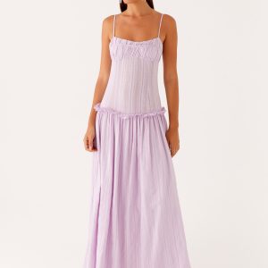 Jacinda Drop Waist Maxi Dress - Lavender