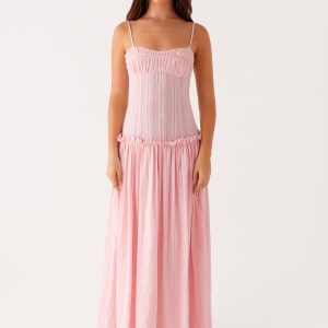 Jacinda Drop Waist Maxi Dress - Pink