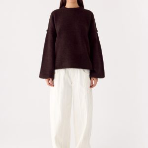 Jack Oversized Knit Sweater - Chocolate