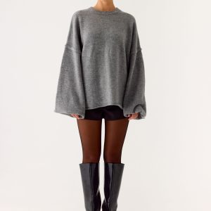 Jack Oversized Knit Sweater - Grey