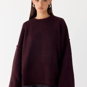 Jack Oversized Knit Sweater - Plum