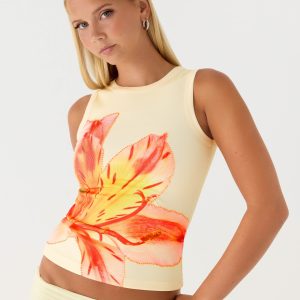 Jacqui Beaded Tank Top - Yellow