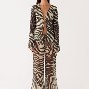 Jadia Flared Pants - Zebra