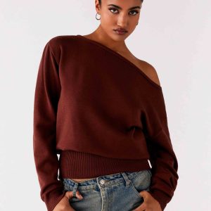 Jaelin Asymmetric Top - Chocolate