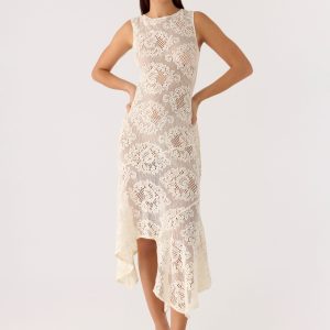 Janayia Midi Dress - Ivory
