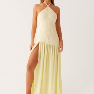 Janelle Beaded Maxi Dress - Yellow