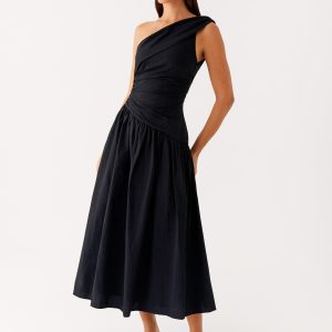 Janessa Midi Dress - Black