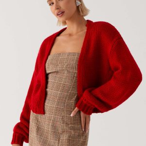 Jasleen Knit Cardigan - Red