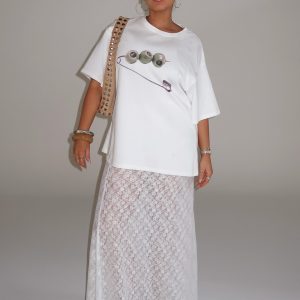 Jaz Lace Maxi Skirt - White