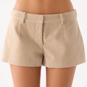 Jeremy Faux Suede Shorts - Cream