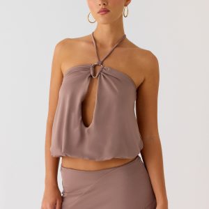 Jisoo Halter Top - Desert Taupe