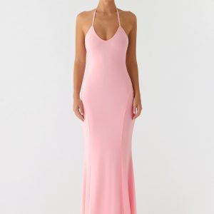 Jolin Halter Maxi Dress - Baby Pink