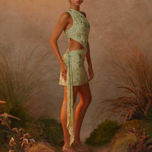 Juelz Beaded Mini Dress - Lime