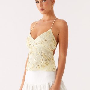 Kamilla Sequin Cami Top - Yellow