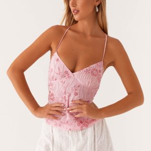 Kamilla Sequin Cami Top - Pink