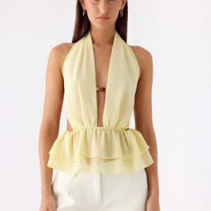 Kat Chiffon Top - Yellow