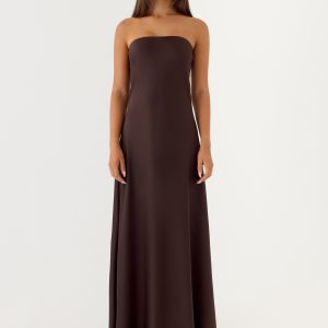 Kayleigh Strapless Maxi Dress - Chocolate Torte