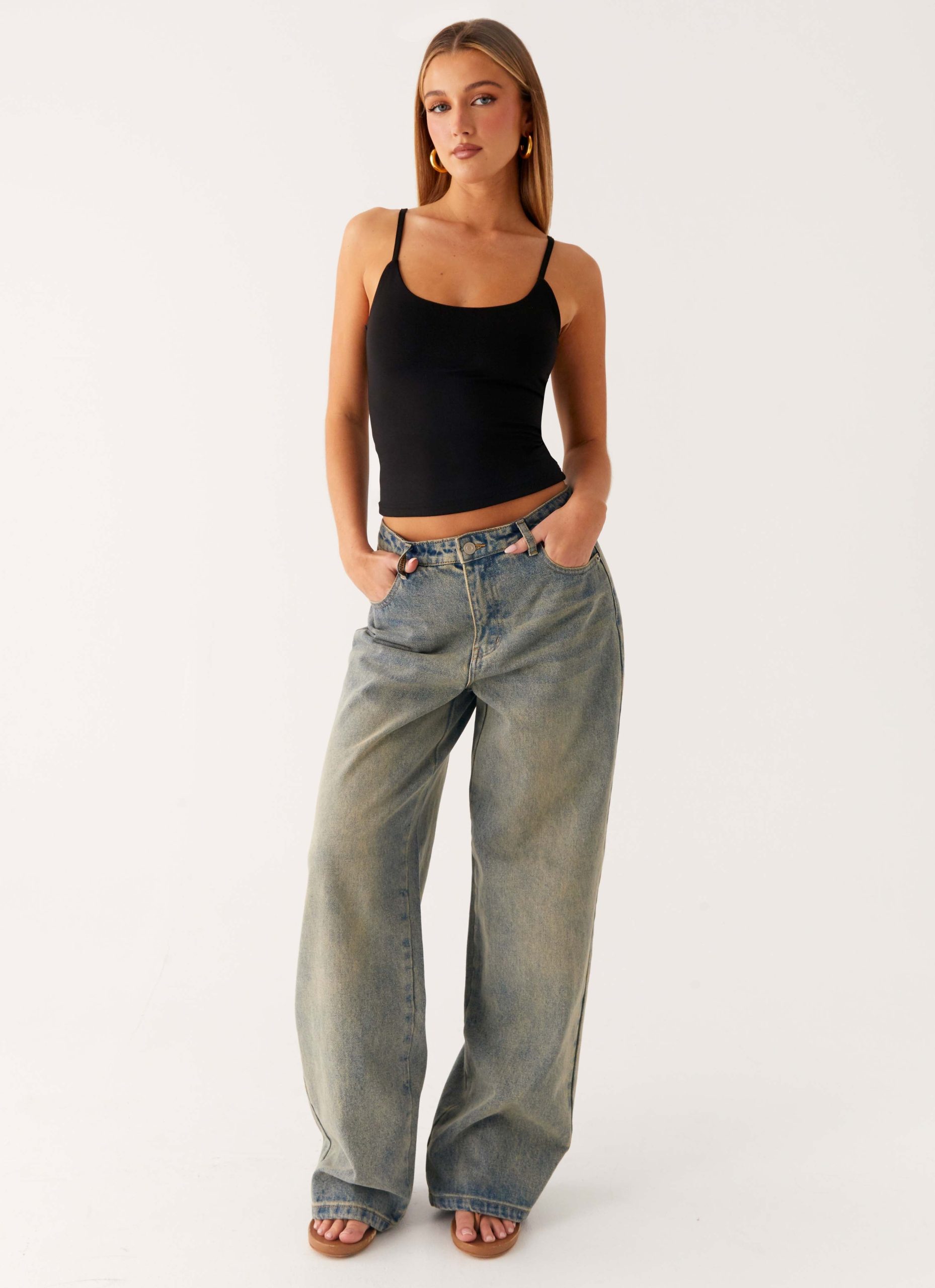 Keanna Low Rise Denim Jeans - Dirty Wash - Image 5