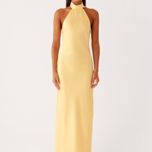 Keena Scarf Maxi Dress - Lemon