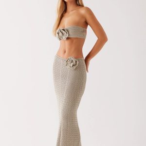Kelcie Rose Crochet Maxi Skirt - Sage