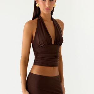 Kerrie Halter Top - Chocolate