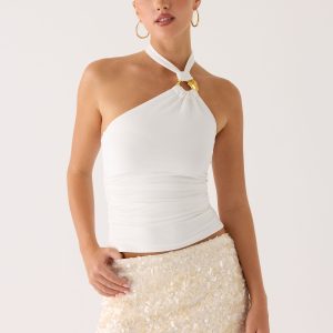 Khai Halter Top - White