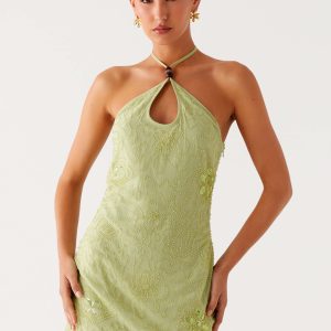 Kiara Beaded Mini Dress - Mint