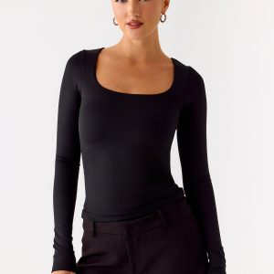 Kiely Long Sleeve Top - Black