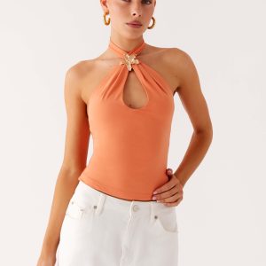 Kirra Halter Top - Peach