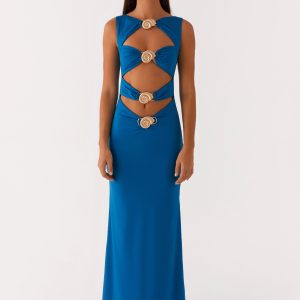 Lagoon Cut Out Maxi Dress - Royal Blue