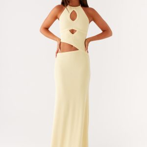 Lanah Cut Out Maxi Dress - Yellow