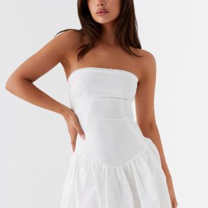 Larnie Linen Mini Dress - White