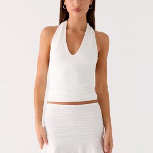Lavena Halter Top - White