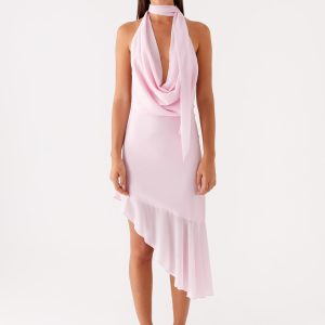 Layna Scarf Midi Dress - Pink