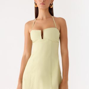 Leah Halter Mini Dress - Sage