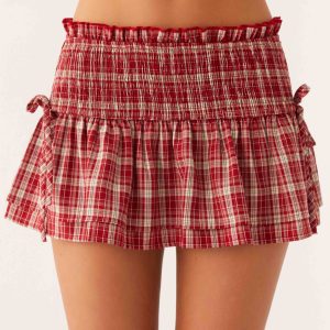 Lenore Mini Skirt - Ruby Check