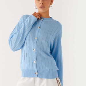 Leo Oversized Cardigan - Sky Blue