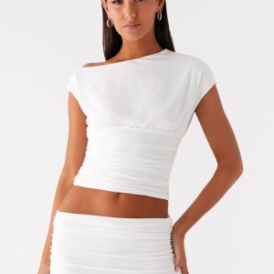 Liana Asymmetrical Top - White