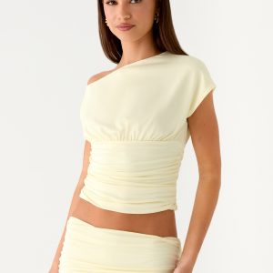 Liana Asymmetrical Top - Yellow