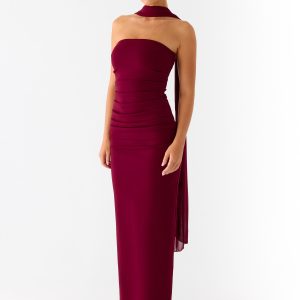 Libra Maxi Dress - Dark Cherry