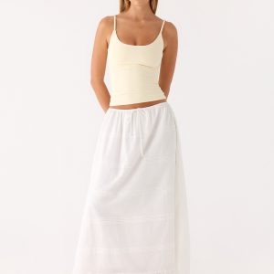 Lior Cotton Maxi Skirt - White