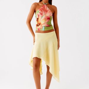 Loreta Beaded Tie Back Top - Jungle Floral