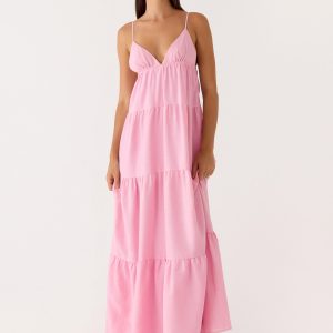 Lotty Linen Maxi Dress - Pink