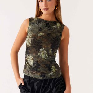 Lux Tank Top - Cyber Floral