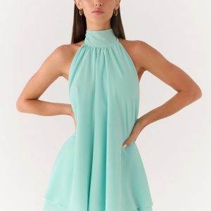 Lyrah Halter Mini Dress - Mint