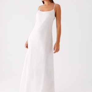 Madeleine Scoop Neck Maxi Dress - Off White